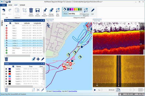 Waypoint Manager and Sonar Viewer